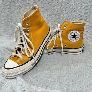 Like New Yellow Sunflower High Top Converse